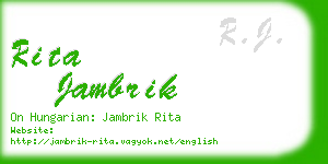 rita jambrik business card